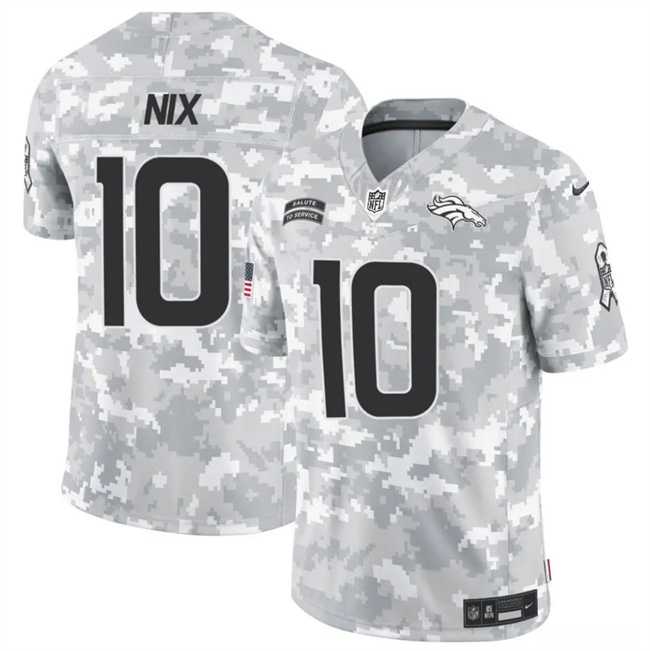 Men%27s Denver Broncos #10 Bo Nix 2024 F.U.S.E Arctic Camo Salute To Service Limited Stitched Football Jersey Dzhi->dallas cowboys->NFL Jersey